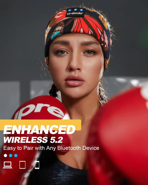 LC-dolida Sleep Mask with Bluetooth Headphones, Sleep Headphones Bluetooth Headband for Sleeping Sports Sleep Mask for Side Sleeper, Best Gift and...