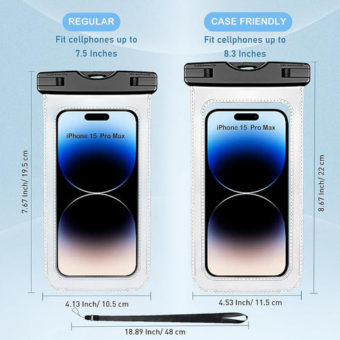 Waterproof Pouch, Large Waterproof Cellphone Dry Bag for iPhone 15 14 13 Pro Max Max LG Samsung Cellphone, IPX8 Waterproof Phone Case Travel Acces...