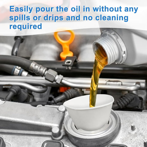 100pcs Disposable Oil Change Funnel, Paper Oil Funnel Single Use Oil Cone Funnel Car No-Spill Paper Funnels Motor Oil Funnel for Engine Oil Tank A...