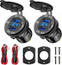 Linkstyle 2PCS 12V USB Outlet, 18W Quick Charge 3.0 Dual USB Power Outlet with ON/Off Switch & Blue LED Voltmeter for Car Boat...