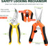 3 Pack Garden Pruning Shears, Stainless Steel Garden Shears, Gardening Shears, Gardening Scissors, Garden Scissors, Garden Clippers, Pruning Snips...