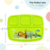 Toddler Plates With Dividers - Set of 4 Kids Dinner Plates with 4 - Compartment Brightly Colored Children Divided Tray Dishwasher Safe BPA Free Pl...