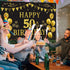 Trgowaul 50th Birthday Backdrop Gold and Black 5.9 X 3.6 Fts Happy Birthday Party Decorations Banner for Women Men Photography Supplies Background...