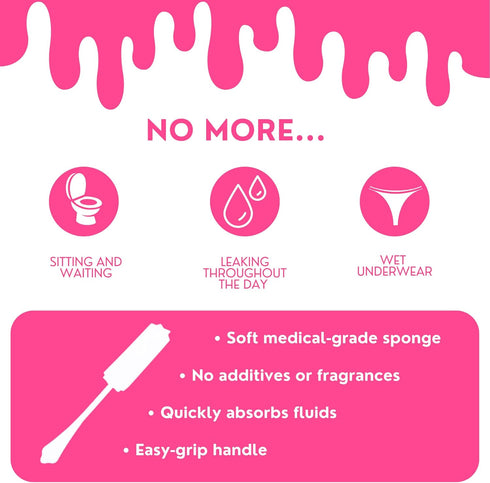 Femstick Absorbing Sponge for Women Care – 30Pcs Post Intimacy Cleanup Sponges – Leakproof Ultra-Absorbent Absorbing Sticks – Soft and Comfortable...
