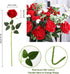 JUSTOYOU 10Pcs Artificial Roses Flowers, Realistic Blossom Roses, Real Touch Silk Rose, Single Fake Flower Long Stem Bouquets for Home Wedding Par...