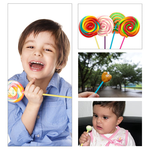BEFORYOU 6 Inch Cake Pop Sticks Set Pack of 300, Each of 100 Pieces Parcel Bags, Colorful Treat Sticks, Colorful Metallic Wire for Lollipops Candi...
