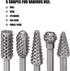 5 PCS Rotary Drill Bit Set Woodworking Rasp Wood Carving Bits 1/4” Shank Power Carving Bits Rotary Burr Set...