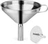 New Star Foodservice Stainless Steel Funnel with Detachable Strainer/Filter, 5", Silver...