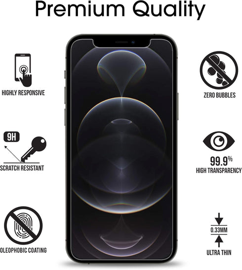 amFilm Glass Screen Protector Compatible for iPhone 12 Pro Max 6.7" Display, 2020, with Easy Installation Tray, Tempered Glass, 3 Pack......