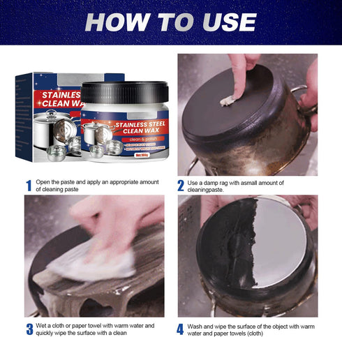 2PCS Stainless Steel Clean Wax, Magical Nano-Technology Stainless Steel Cleaning Paste, Stainless Steel Cleaner and Metal Polish, 3 In 1 Stainless...