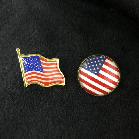 Set of 10 American Flag Lapel Pins USA United State Badge Brooches Round Waving Flag Patriotic Pins Bulk Hat Backpack Bag...