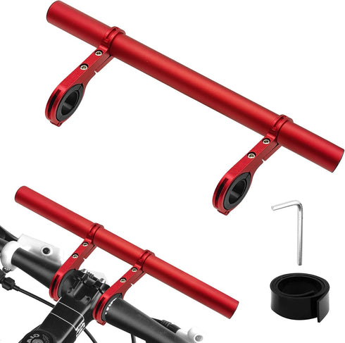 Bike Handlebar Extender, 11.8in Double Bicycle Handlebar Extension Bracket,Multifunctional Aluminum Alloy Bracket Extension for Holding Bicycle Sp...