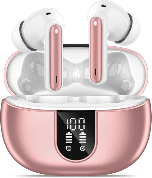 Wireless Earbuds, Bluetooth 5.3 Headphones 40Hrs Playtime Deep Bass Stereo, LED Power Display, Call Noise Canceling Headphones with Mic, IP7 Water...