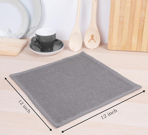 AMOUR INFINI Cotton Kitchen Dish Cloths Set of 8 – Highly Absorbent, Super Soft Premium Terry Cleaning Cloth (12"x12" Inch) Premium Dishcloths for...
