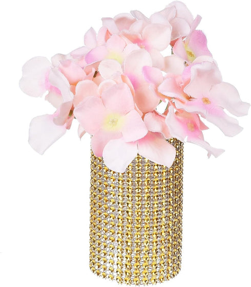 Acrylic Rhinestone Diamond Ribbon Wedding Cakes, Birthday Decorations, Baby Shower Events,Party Supplies, Arts Rhinestones for Crafts (Gold, 8row)...