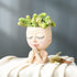 Cute Succulent Planter - Face Planter Flower Pot - Kawaii Head Planters -Unique Outdoor Indoor Planter - with Drainage Hole - (Doll Blessing)...