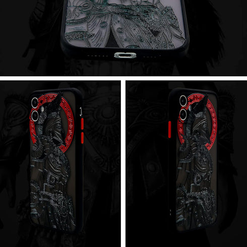 Cool Gladiator Phone Case with 3D Embossed Compatible for iPhone 12 Clear Frosted Trendy Phone Case...