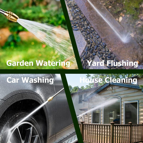 Garden Hose Nozzle Sprayer Heavy Duty Metal Brass Nozzle High Pressure Water Hose Nozzle Adjustable Spray Gun for Watering Plants,Lawn and Patio C...