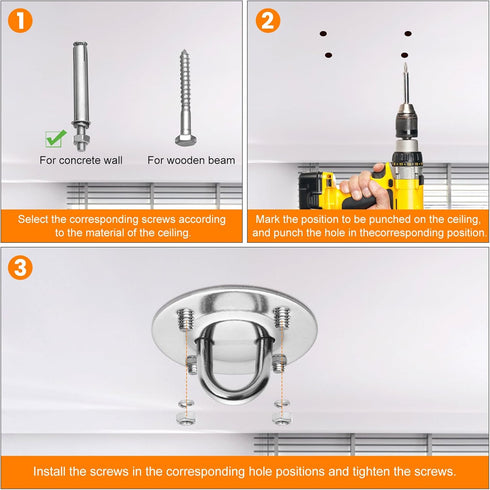 Y- STOP Hammock Hanging Kit Heavy Duty Swing Hanger 1500lb Capacity, Hammock Chair Hanging Kit Durable Hanging Chair Hardware for Wall/Woot, Ceili...