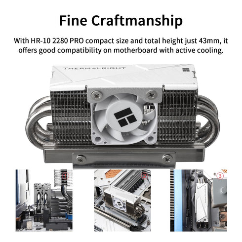 Thermalright HR10 2280 PRO SSD Cooler, Double Sided Heatsink, Carries 14.8W/m.k Silicone Pad, Includes 4 heatpipes, Reflow Process, 2280 SSD Heats...