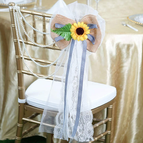 Burlap Ribbon, Lainrrew 6" Wide Burlap Fabric Ribbon Craft Ribbon Natural Burlap Ribbon with Finisheh Edges for Gift Wrapping, Craft Project, Home...