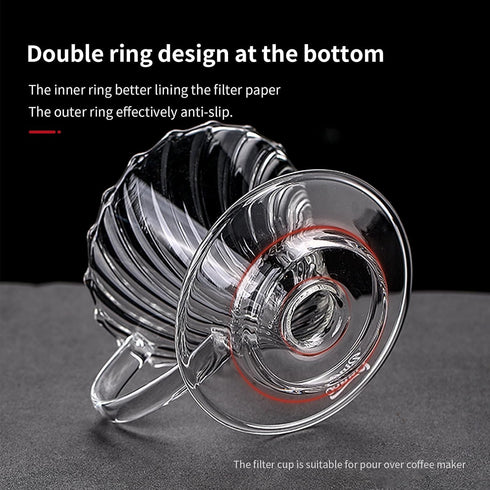 Bincoo Coffee Dripper,with 40 coffee filters Resuable Pour Over Coffee Maker With Handle, Slow Brewing Coffee Pour Over for Cafe, Travel, Home&Off...