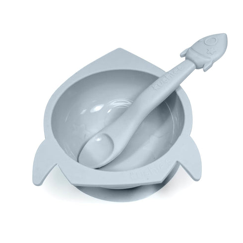 SILIBOWL + Spoon Set by Kushies Cute Silicone Bowl with Suction and Spoon Set for Babies, Toddlers and Kids, Non Slip, Dishwasher, Microwave, Free...