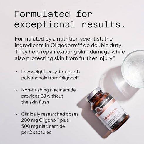 Quality of Life - Oligoderm - Premium Skin Support Supplement featuring Oligonol and Niacinamide - 60 Capsules...