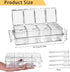 4-Cell Clear Seasoning Rack Spice Box, Storage Container Condiment Jars Acrylic Seasoning Box with Cover and Spoon (Basic Clear)...