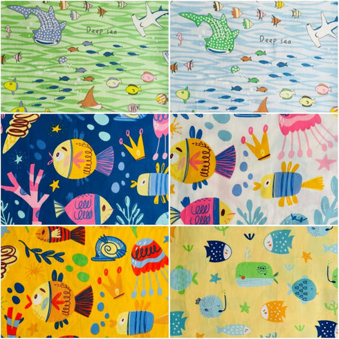 Cotton Fabric Squares 5x5 Charm Packs for Quilting 5 inch for Baby Boy Sewing Patchwork 42pcs (Ocean Fabric)...