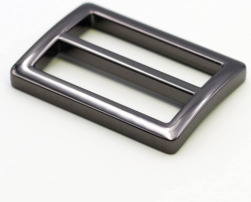 JWBIZ 8pcs Flat Metal Slide Buckle Belt Adjuster Sliders Tri Glide Strap Hardware Clasp (Gun Black, 1 1/4 Inch)...