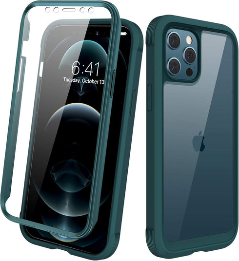 Diaclara Designed for iPhone 12/12 Pro Case, Full Body Rugged with Built-in Touch Sensitive Anti-Scratch Screen Protector, Soft TPU Bumper Case fo...
