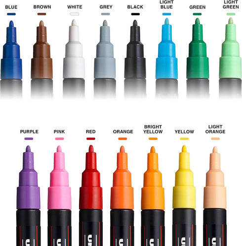 Uni-Posca Paint Marker Pen - Fine Point - Set of 15 (PC-3M15C)...