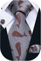 Barry.Wang Fun Animal Ties for Men Designer Handkerchief Cufflink WOVEN Casual Necktie Set Festival...