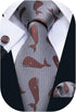 Barry.Wang Fun Animal Ties for Men Designer Handkerchief Cufflink WOVEN Casual Necktie Set Festival...