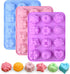 Sakolla 3 Pack Chocolate Flowers Silicone Molds 12 Cavity Flowers Heart Shape Candy Cake Molds for Baking, Cupcake, Jelly, Ice Cube, Muffin...