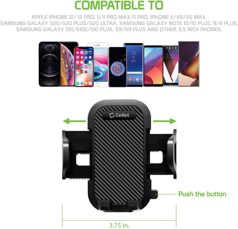 Cellet Car Dash Clip Phone Holder with Non-Slip Clamp & 360° Rotation – Dashboard Mount Compatible with iPhone, Android – Secure, Adjustable Cradl...