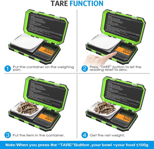 AMIR Mini Digital Weighing Scale, 100g-0.01g Pocket Scale with 50g Calibration Weight, Tare & Auto Off Function, Green (Battery Included)...