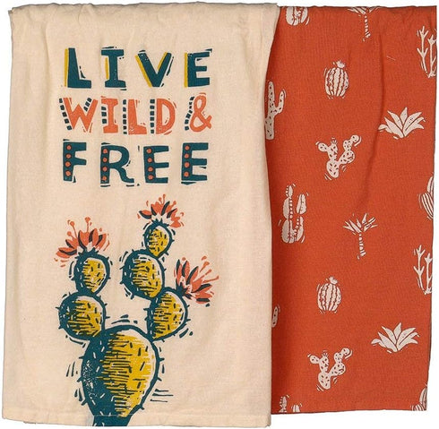 Primitives By Kathy Live Wild And Free Dish Towel...