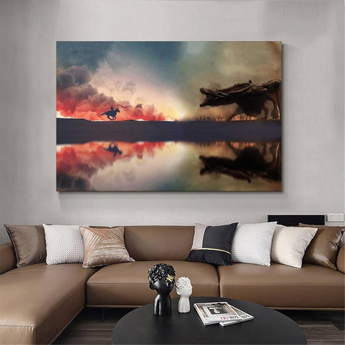 Daenerys Targaryen, Dragon, Jaime Lannister Canvas Art Poster And Wall Art Picture Print Modern Family Bedroom Decor Posters 16x24inch(40x60cm)...