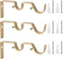 Ycolnaefllr Set of 3 Golden Double Rod Holders Double Curtain Rod Brackets Heavy Duty Double Curtain Rod Hanging Brackets for 1 and 0.7 -Inch Rod...
