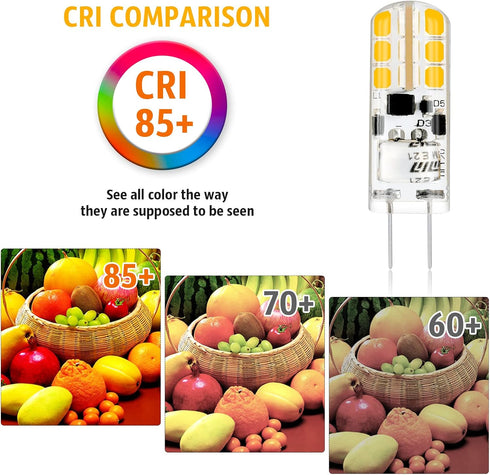 YUIIP G4 LED Bulb 2W, 12V JC G4 Bi Pin Bulb, 20W Halogen Bulb Replacement, Warm White 2700K G4 LED Light Bulbs for Under Cabinet Puck Light, Chand...