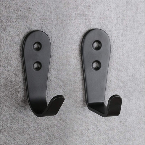MsBong 8 Pcs Black Coat Hooks for Wall, Heavy Duty Hooks for Hanging Coats No Rust Hooks Wall Mounted with Screws for Key, Towel, Bags, Cup, Hat I...