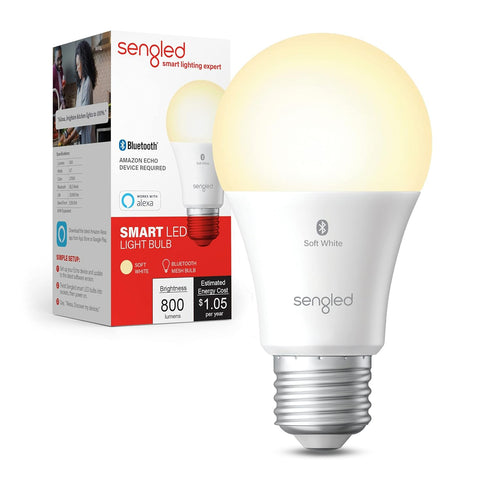 Sengled Alexa Light Bulb, S1 Auto Pairing with Alexa Devices, Warm Smart Light Bulbs, Bluetooth Mesh Smart Home Lighting, E26 60W Equivalent, 800L...
