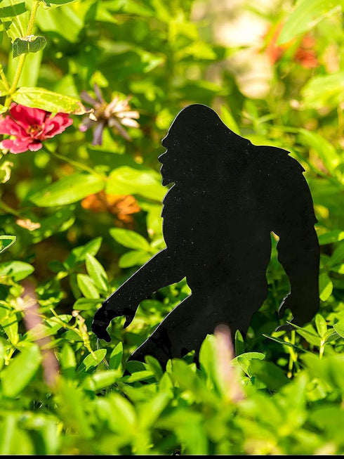 CINPIUK Bigfoot Garden Stake, Metal Sasquatch Yard Sign Christmas Outdoor Decoration Black Bigfoot Sculpture for Lawn Patio Decor...