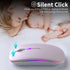 Wireless Bluetooth Mouse, Rechargeable LED Dual Mode Mouse (Bluetooth 5.2 and USB Receiver) Portable Silent Mouse,for Laptop/Desktop/Tablet(Pink)...