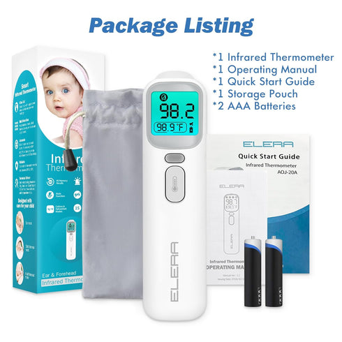 ELERA Baby Thermometer - Ear Thermometer for Kids, Infants, and Adults, Digital Precision with Quick 1-Second Measurement, 4-in-1 Non-Contact Desi...