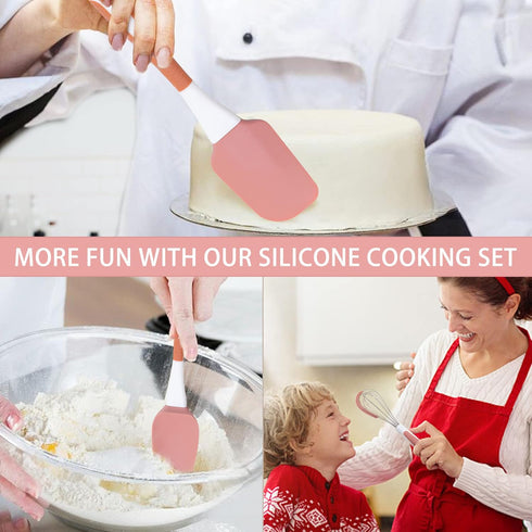 Silicone Kitchen Cooking Utensils Set Heat Resistant, 5 Pcs Silicone Spatula Set for Baking Cooking Mixing, Silicone Cooking Utensils Set for Nons...