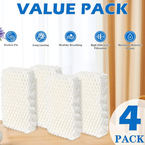 TOMOON WF813 Humidifier Filter Replacement for Equate EQWF813 EQ-2119-UL ProCare WF813 PCWF813 PCWF-813 PCCM-840 PCCM-832N ReliOn RCM-832 RCM-832N-4 Pack