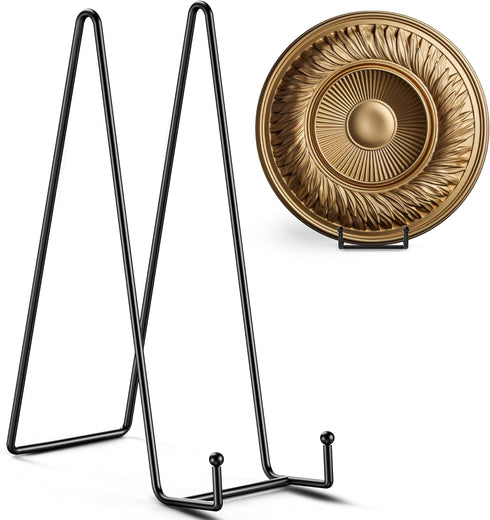 TR-LIFE 12 Inch Plate Stands for Large Heavy Duty Display - Metal Picture Frame Holder Stand + Table Top Easels for Decorative Platter, Book, Plaq...